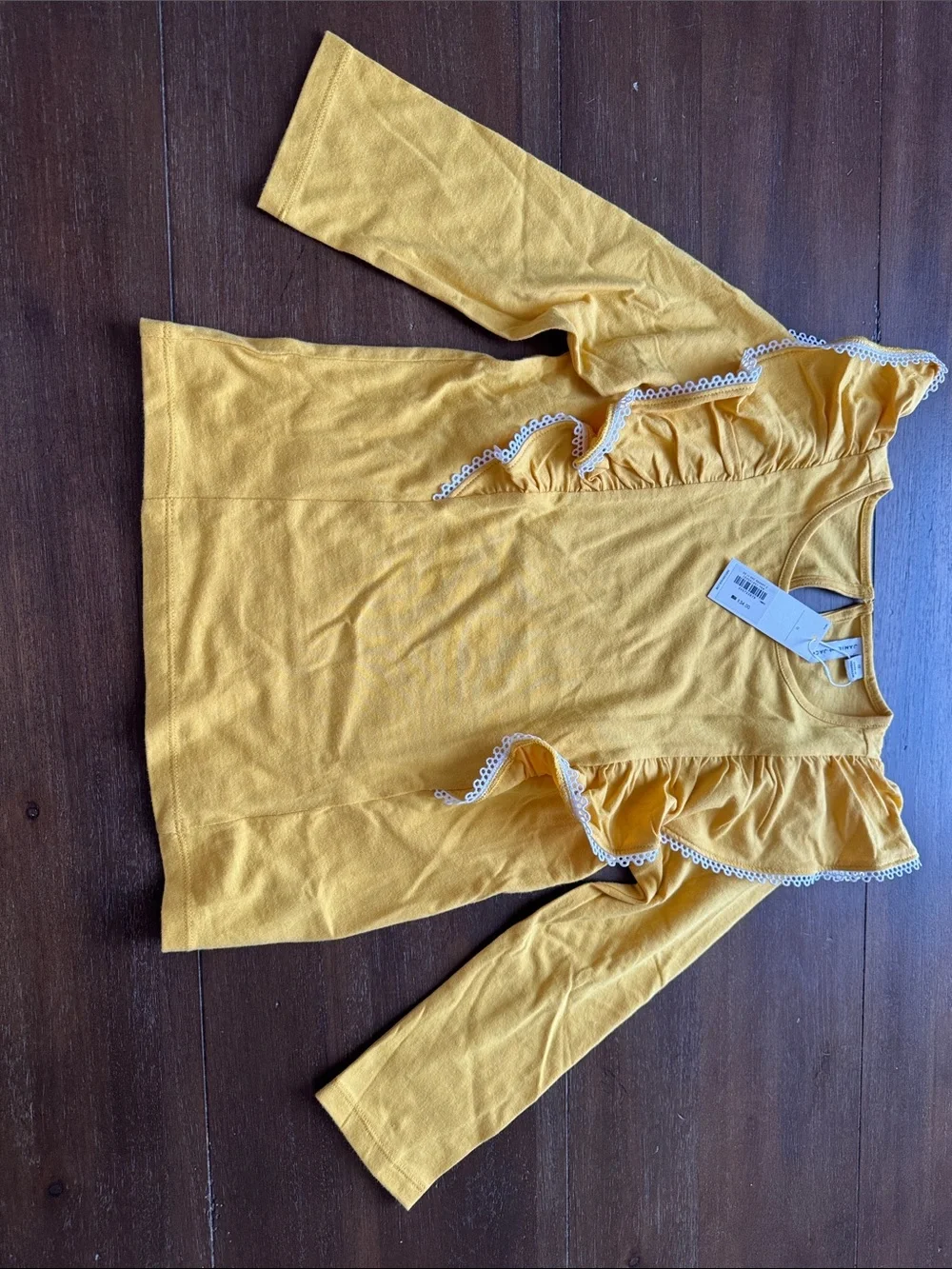 New Sz 12 Janie and Jack cotton blend yellow ponte pants leggings and cotton top